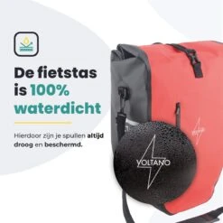 Voltano Luxe Fietstas 28L - Enkele Pakaftas - Zwart / Rood - 100% Waterdicht - Gratis Schouderband -Fietsenwinkel 1200x1200 107