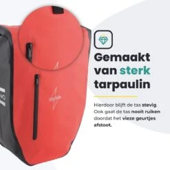 Voltano Luxe Fietstas 28L - Enkele Pakaftas - Zwart / Rood - 100% Waterdicht - Gratis Schouderband -Fietsenwinkel 1200x1200 110