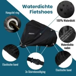 Vebics® Fietshoes Voor 1 Fiets Waterdicht - Elektrische Fiets - Fietsbeschermhoes - Stalling - Zwart -Fietsenwinkel 1200x1200 226