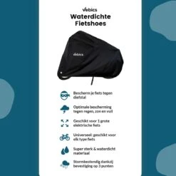 Vebics® Fietshoes Voor 1 Fiets Waterdicht - Elektrische Fiets - Fietsbeschermhoes - Stalling - Zwart -Fietsenwinkel 1200x1200 227