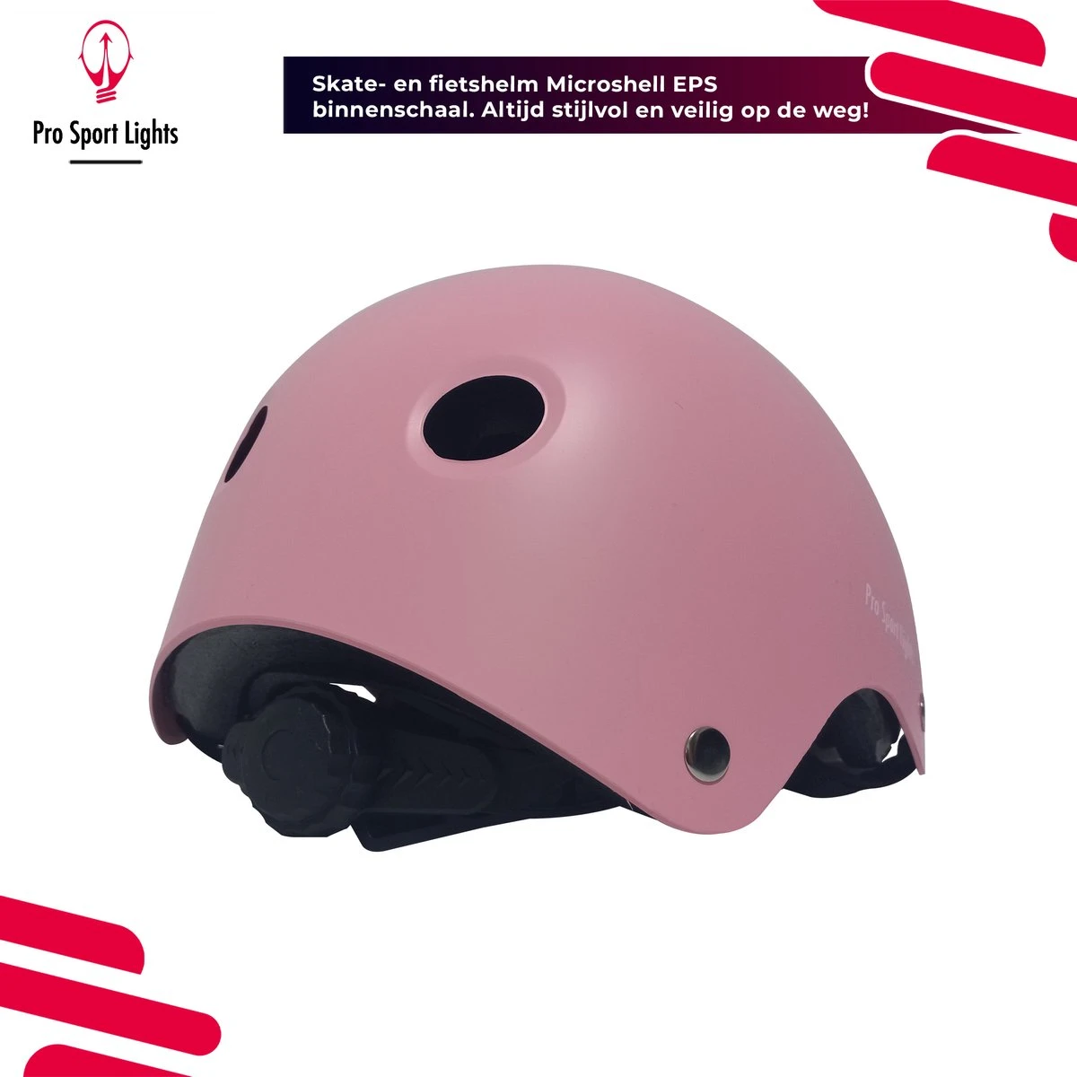 Kinderfietshelm Pro Sport Lights - Skate Fietshelm Voor Kinderen - Matt Roze Pink - Kinderhelm 50 - 56 Cm 6 Kinderfietshelm Pro Sport Lights - Skate Fietshelm Voor Kinderen - Matt Roze Pink - Kinderhelm 50 - 56 Cm - Image 4