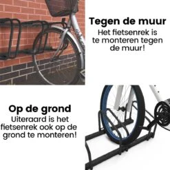 Alora Fietsenrek Voor 3 Fietsen Zwart- Met Muurbevestiging - Fietsen Rek -Fietsenwinkel 1200x1200 353
