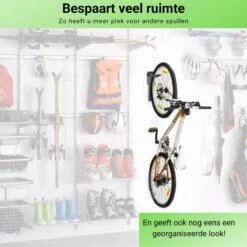 Merkloos Fiets Ophangsysteem -fietshaak- Muurbeugel Fiets- Ophangbeugel Fiets-Fietsbeugel Muur- Geschikt Voor Mountainbikes En Racefietsen- Max 30 Kg- Incl. Montagemateriaal Met Potlood- Geschikt Voor Stevige/gladde Muur -Fietsenwinkel 1200x1200 366