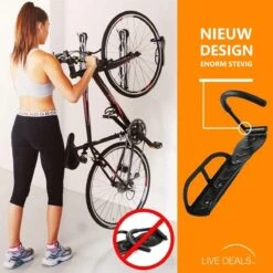 Merkloos Fiets Ophangsysteem | Fietshaak | Muurbeugel Fiets | Fiets Ophangbeugel | Fietsbeugel | Fietsenrek | Fiets Ophangen | Tot 25 KG -Fietsenwinkel 1200x1200 384