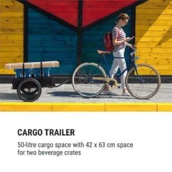 Klarfit Cargo Bull Aanhangwagen - Bagagefietskar - Fietsaanhanger - 50 Liter Laadruimte - 16" Luchtbanden - Voor Max. 40 Kg Lading -Fietsenwinkel 1200x1200 427