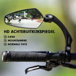 Esioh® Verstelbare Fietsspiegel Rechts Ebike Op Stuur - Achteruitkijkspiegel Fiets – Zijspiegel Fiets 360 ° Draaibaar - Zwart -Fietsenwinkel 1200x1200 506