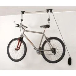 Merkloos Double Fietslift Ophangsysteem - Plafond Fietsbeugel Met Haken - Fietshaak Plafondlift Ophangbeugel - 2 Ophanghaken -Fietsenwinkel 1200x1200 591