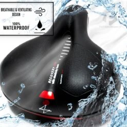 Voltano Fietszadel Met Gelpads - Zwart/Rood - Uitsparing - Zadelvering - Unisex - Incl. Gratis Zadelstrop -Fietsenwinkel 1200x1200 695