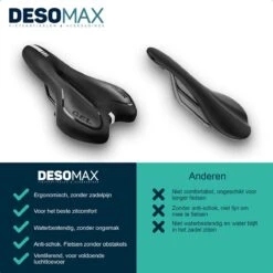Fietszadel Voor Dames En Heren DesoMax Sport Comfortabel Gel Zadel - Unisex - Sport Design - Zwart - MTB En Race Geschikt. -Fietsenwinkel 1200x1200 701