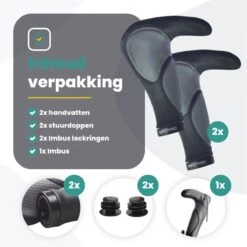 Voltano Ergonomisch Gevormde Fiets Handvatten Met Bar Ends - Handvat Eenvoudig Vastzetten Met Imbus - Incl. Bevestigingsmateriaal - Anti Plak Coating - Fietshandvatten Met Verhoogde Grip -Fietsenwinkel 1200x1200 732