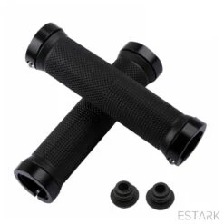 ESTARK® - Fietshandvatten - Lock-On - Handvatten - Universeel - Fiets – Mountainbike – Professioneel - Grips - Extra Grip – Fietshandvaten -Handvaten - Handig Te Monteren - Anti-slip – Fietsen – Stuur – Bikegrips – Lock-on Aanspanbaar - Zwart - LO-zw -Fietsenwinkel 1200x1200 739