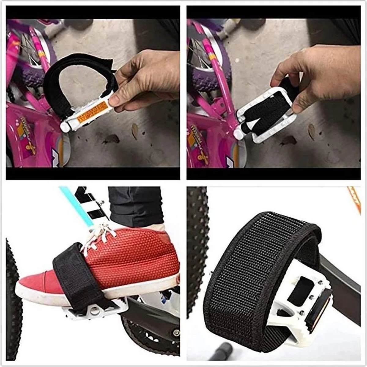 2 Fiets Pedalen Set- Anti-slip Bandjes- Klittenband Pedalen- Fiets Pedalen Bands - Foot Band Binding Bandvoor Meer Grip 7 2 Fiets Pedalen Set- Anti-slip Bandjes- Klittenband Pedalen- Fiets Pedalen Bands - Foot Band Binding Bandvoor Meer Grip - Image 5
