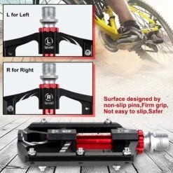 Zacro Mountainbike Pedalen - Aluminium Antislip Duurzame Fietspedalen - Ultrasterk Kleurrijk - CNC Gefreesd 3 Lager Anodiserende Fietspedalen - Voor BMX/MTB Racefiets 9/16" -Fietsenwinkel 1200x1200 759