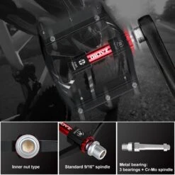 Zacro Mountainbike Pedalen - Aluminium Antislip Duurzame Fietspedalen - Ultrasterk Kleurrijk - CNC Gefreesd 3 Lager Anodiserende Fietspedalen - Voor BMX/MTB Racefiets 9/16" -Fietsenwinkel 1200x1200 760