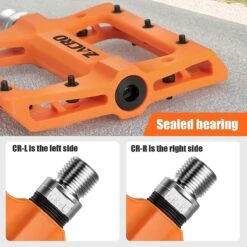 Zacro Fietspedalen - Nylon Antislip Mountainbike Pedalen - Platformpedalen - 9/16 - 2 Lagers - Antislip Waterdicht Anti Stof - Oranje -Fietsenwinkel 1200x1200 765