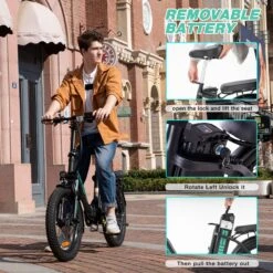 HITWAY E-Bike Elektrische Fiets 20 Inch Fat Tire E-Bicycle Vouwfiets, 250 W/36 V/11,2 Ah Accu, Max. Bereik Tot 35-90 Km, Offroad-mountainbike Met Shimano 7-versnellingen, City EBike Met Slot 12 HITWAY E-Bike Elektrische Fiets 20 Inch Fat Tire E-Bicycle Vouwfiets, 250 W/36 V/11,2 Ah Accu, Max. Bereik Tot 35-90 Km, Offroad-mountainbike Met Shimano 7-versnellingen, City EBike Met Slot -Fietsenwinkel 1200x1200 779