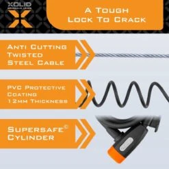 Xolid Kabelslot - Compact Fietsslot Uit Stevige Staalkabel Met 2x Sleutel En Frame Houder - Gebruik Slot Met Fiets - Alternatief Voor Ketting Ringslot Cijferslot Vouwslot Beugelslot - Lengte 120CM Dikte 12MM - Blauw -Fietsenwinkel 1200x1200 78