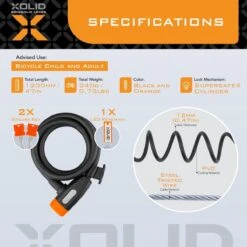 Xolid Kabelslot - Compact Fietsslot Uit Stevige Staalkabel Met 2x Sleutel En Frame Houder - Gebruik Slot Met Fiets - Alternatief Voor Ketting Ringslot Cijferslot Vouwslot Beugelslot - Lengte 120CM Dikte 12MM - Blauw -Fietsenwinkel 1200x1200 79