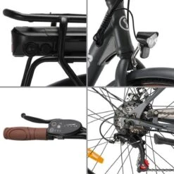 Elektrische Stadsfiets 26 '' (F264) - Stalen Frame - 6 Versnellingen Shimano - Schijfremmen - 10 Ah - Grijs -Fietsenwinkel 1200x1200 809