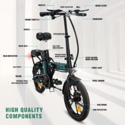 HITWAY Elektrische Fiets Met 36V 7.5Ah Verwijderbare Batterij, Bereik Tot 75 Km Lange Afstand Elektrische Fiets 16 Inch, 250W Achtermotor E-Citybike Holland Bike -Fietsenwinkel 1200x1200 811
