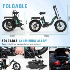 HITWAY E Bike Elektrische Fiets 20 Inch Dikke Band Opvouwbare Elektrische Fiets, 250W/36V/11,2Ah Batterij, Max. Bereik Tot 35-90km, Off-road Mountainbike Met Shimano 7 Versnellingen, Stad EBike Heren Dames -Fietsenwinkel 1200x1200 876