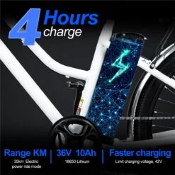 Elektrische Fiets E-Fietsen | E-bike- 26 Inch - Volwassen 250w Elektrische Fiets Volwassen-BK1-Wit -Fietsenwinkel 1200x1200 899