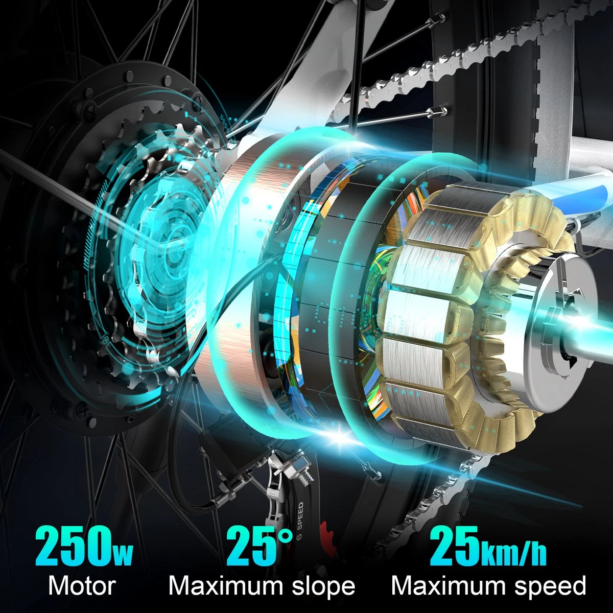 HITWAY Elektrische Fiets Voor Volwassenen | Ebikes Fietsen Stadsfiets | 250W 36V Motor | 7 VERSNELLINGSSYSTEE | 26 Inch - Wit 6 HITWAY Elektrische Fiets Voor Volwassenen | Ebikes Fietsen Stadsfiets | 250W 36V Motor | 7 VERSNELLINGSSYSTEE | 26 Inch - Wit - Image 4