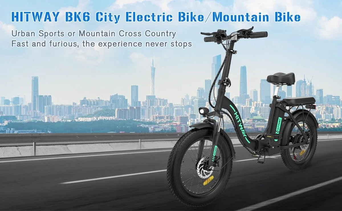 HITWAY E-bike Elektrische Fiets 20" Vouwfiets Met Dikke Banden, 250W/36V/11,2Ah Accu, 35-90 Km, Offroad-mountainbike Met Shimano 7 Versnellingen, CityBike Voor Heren En Dames 7 HITWAY E-bike Elektrische Fiets 20" Vouwfiets Met Dikke Banden, 250W/36V/11,2Ah Accu, 35-90 Km, Offroad-mountainbike Met Shimano 7 Versnellingen, CityBike Voor Heren En Dames - Image 5