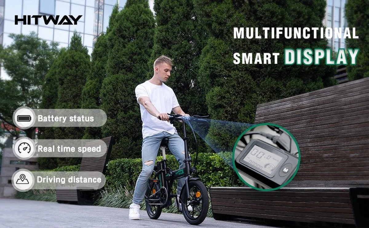 HITWAY E Bike Elektrische Fiets Vouwfiets, 36V/8.4Ah Batterij, 250W Motor, 25km/h, 35-70km, 16" City EBike Voor Heren En Dames 9 HITWAY E Bike Elektrische Fiets Vouwfiets, 36V/8.4Ah Batterij, 250W Motor, 25km/h, 35-70km, 16" City EBike Voor Heren En Dames - Image 7