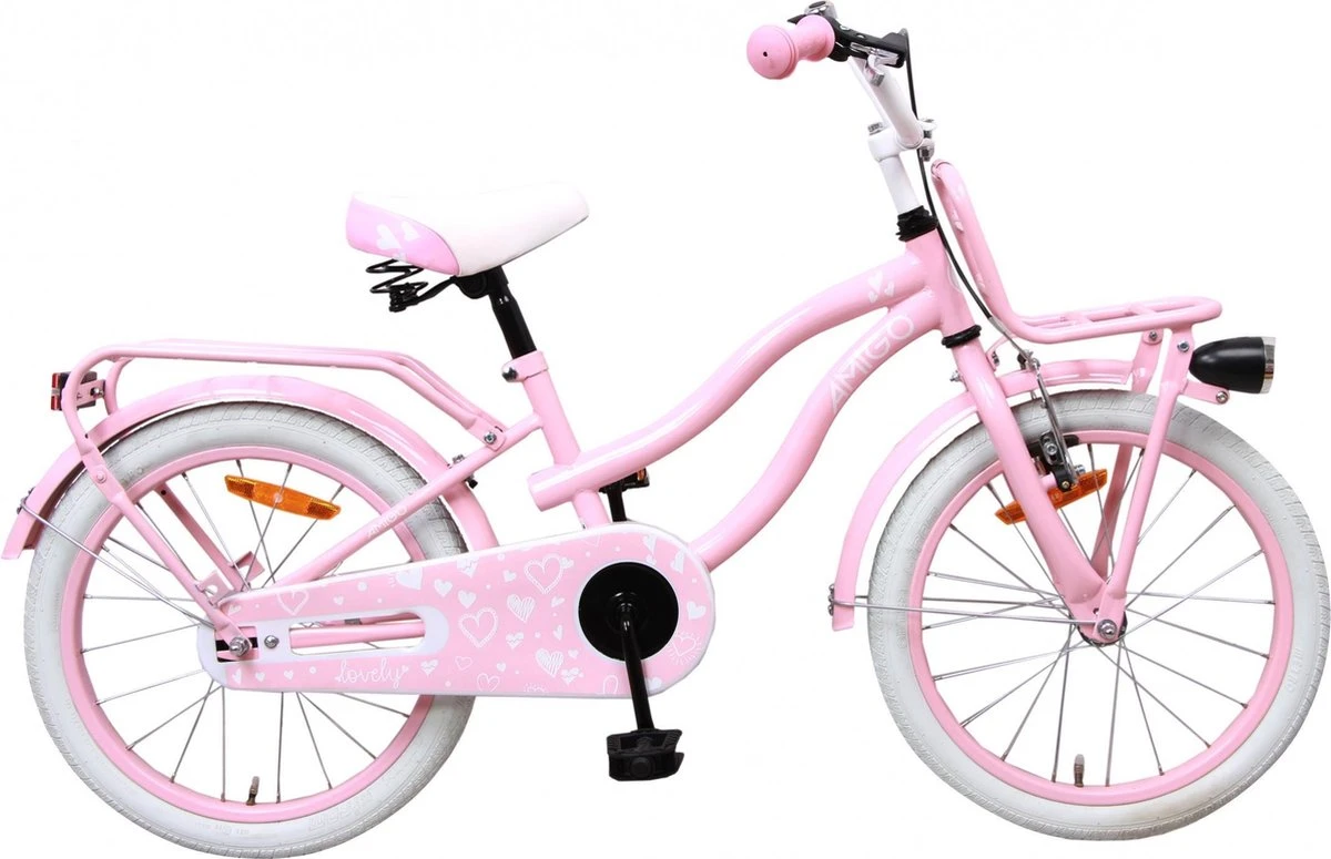 Amigo Lovely - Kinderfiets 18 Inch - Meisjes - Roze 3 Amigo Lovely - Kinderfiets 18 Inch - Meisjes - Roze