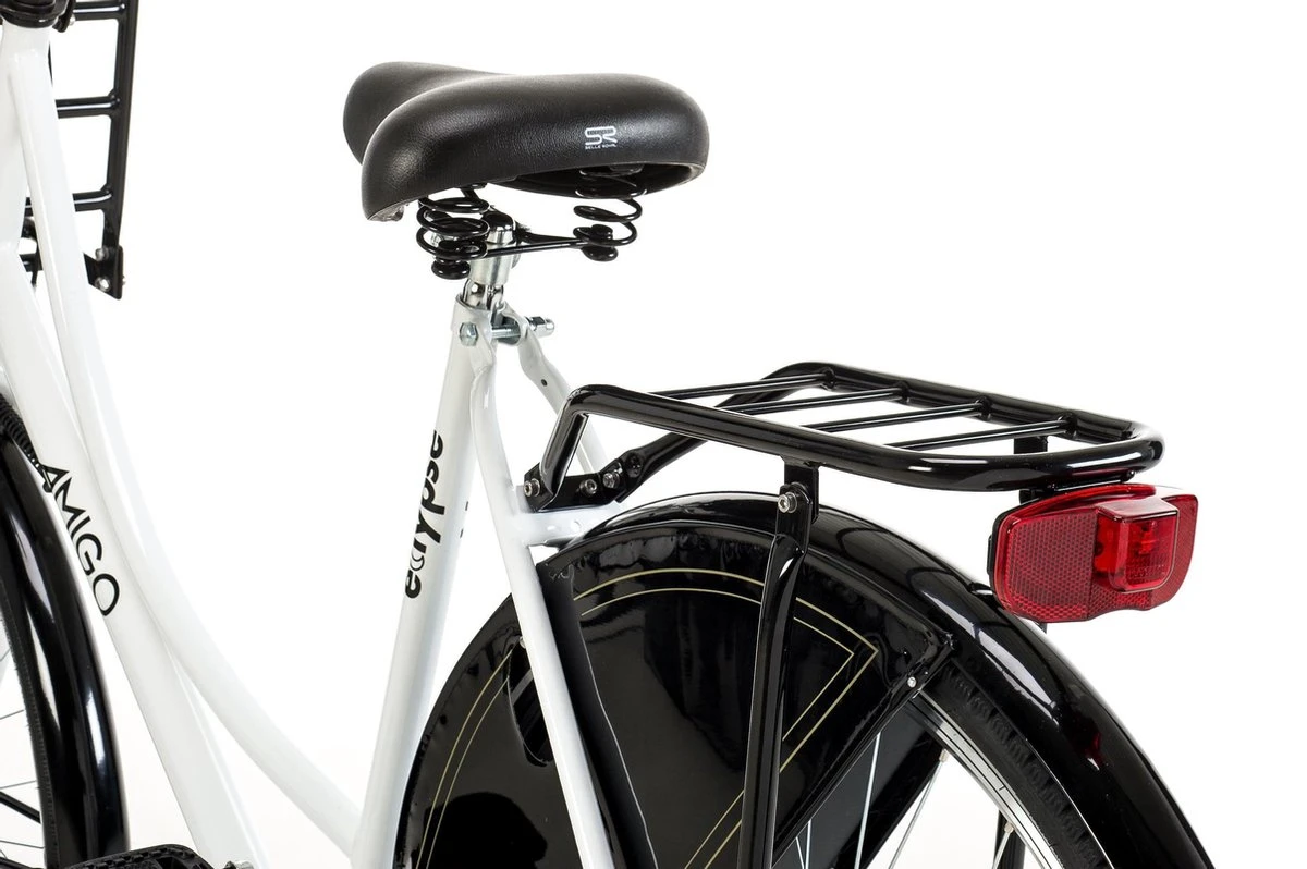 Amigo Eclypse Transportfiets 28 Inch - Omafiets Met Voordrager - Wit/Zwart 5 Amigo Eclypse Transportfiets 28 Inch - Omafiets Met Voordrager - Wit/Zwart - Image 3
