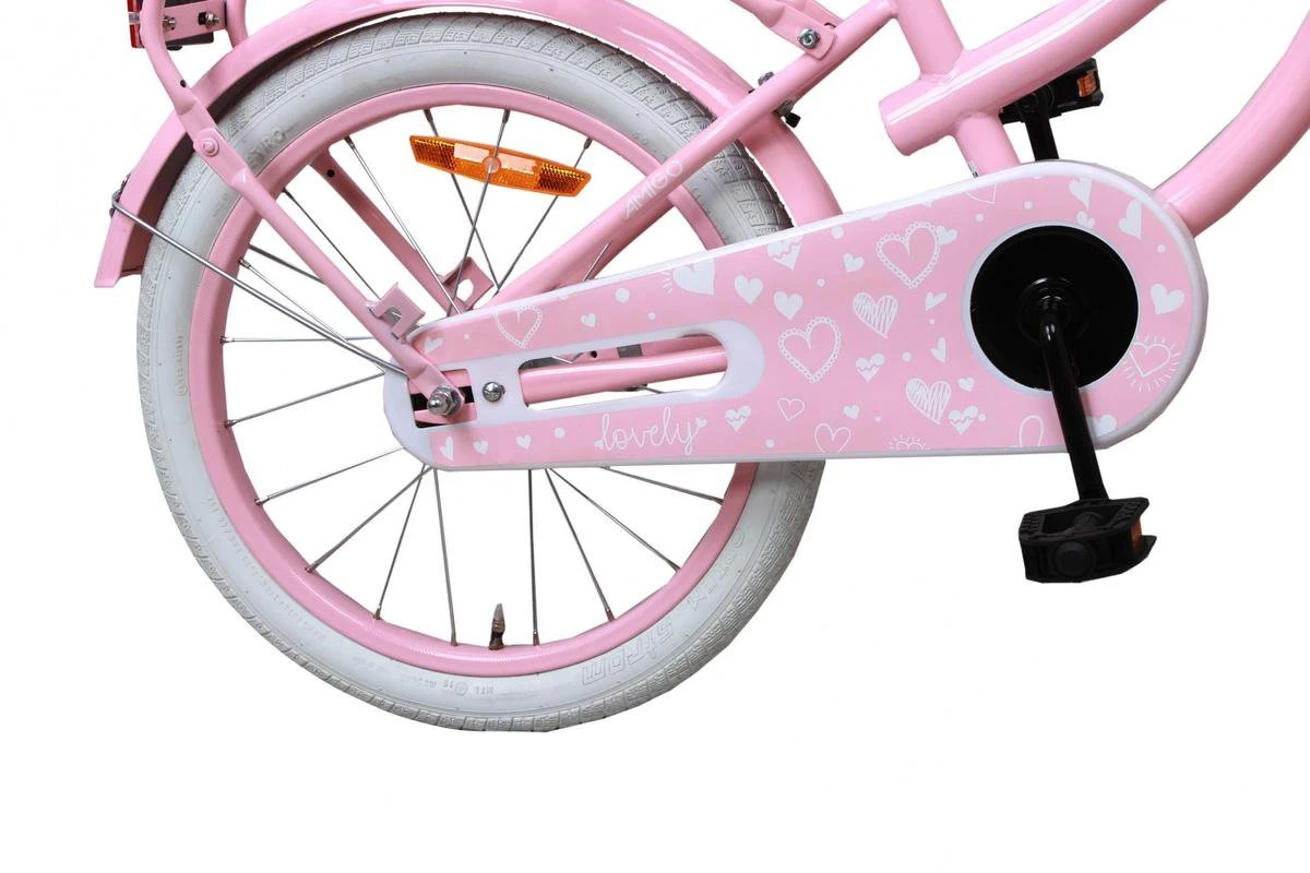 Amigo Lovely - Kinderfiets 18 Inch - Meisjes - Roze 5 Amigo Lovely - Kinderfiets 18 Inch - Meisjes - Roze - Image 3