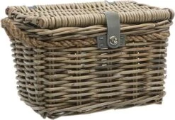 New Looxs Melbourne Medium Fietsmand Voordrager - 24 Liter - Rotan - Grijs -Fietsenwinkel 1200x819