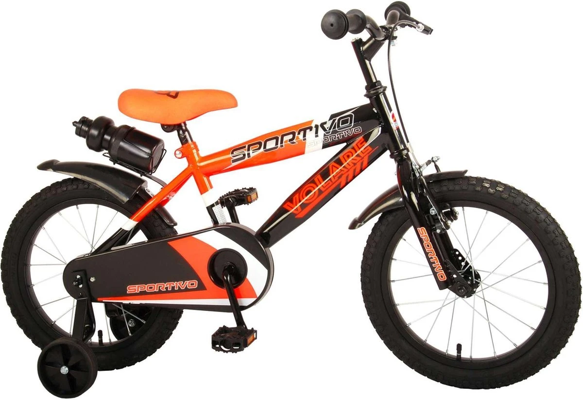 Volare Sportivo Kinderfiets - Jongens - 16 Inch - Neon Oranje Zwart - 95% Afgemonteerd 4 Volare Sportivo Kinderfiets - Jongens - 16 Inch - Neon Oranje Zwart - 95% Afgemonteerd - Image 2