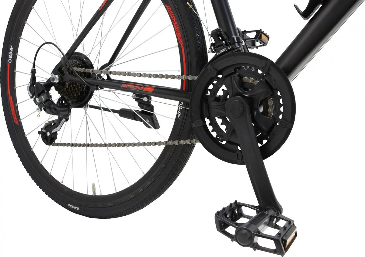 Amigo Control - Mountainbike 28 Inch - Voor Dames En Heren - Met 21 Versnellingen - Zwart/Rood 9 Amigo Control - Mountainbike 28 Inch - Voor Dames En Heren - Met 21 Versnellingen - Zwart/Rood - Image 7