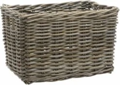 New Looxs Brisbane Large Fietsmand Voordrager - 39 Liter - Rotan - Grijs -Fietsenwinkel 1200x851