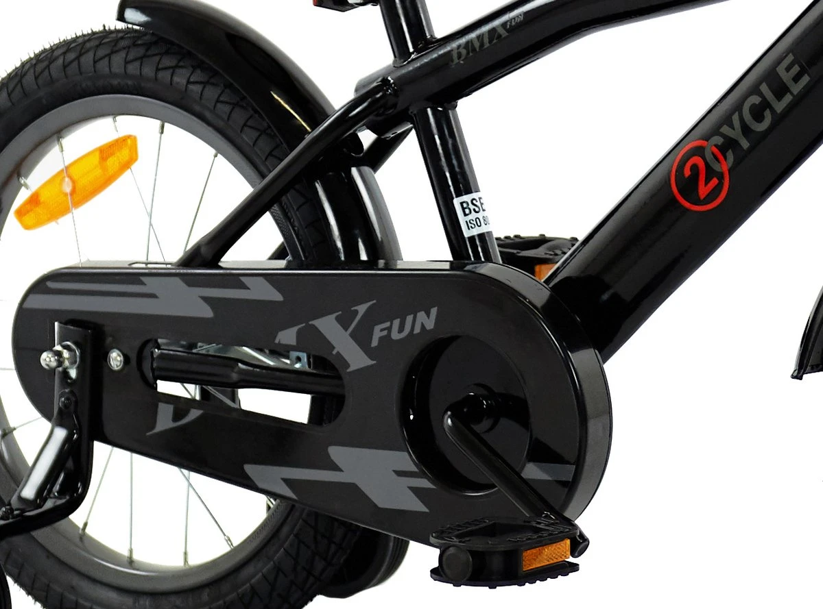 2Cycle BMX-Fun Kinderfiets - 16 Inch - Zwart - Jongensfiets 7 2Cycle BMX-Fun Kinderfiets - 16 Inch - Zwart - Jongensfiets - Image 5