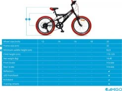 Amigo Fun Ride - Mountainbike 20 Inch - Voor Jongens En Meisjes - Met 7 Versnellingen - Zwart/Rood -Fietsenwinkel 1200x899 8