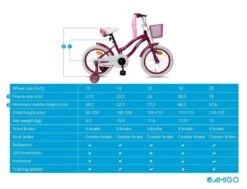 Amigo Flower Meisjesfiets - Kinderfiets 16 Inch - Paars -Fietsenwinkel 1200x920 5