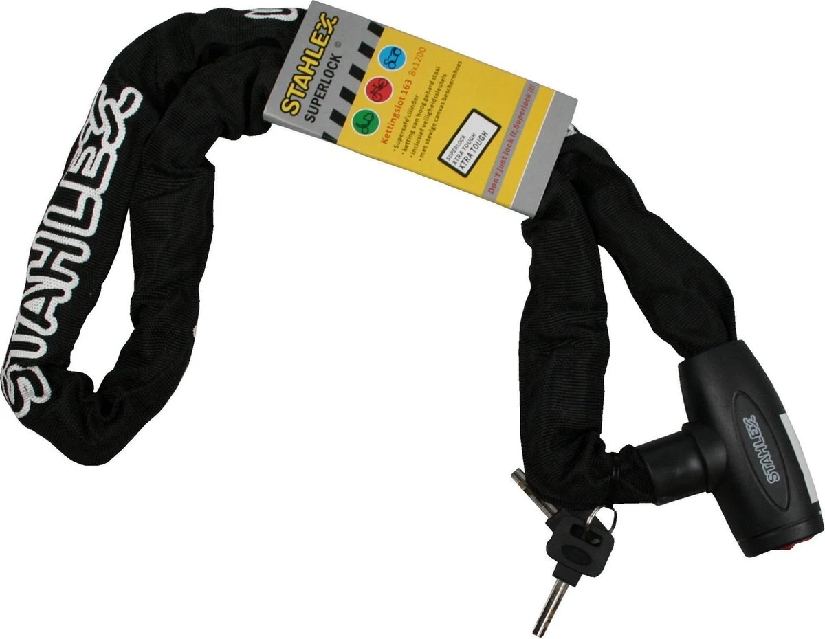 Stahlex Kettingslot – Fietsslot – Scooterslot – Motorslot Ø 8mm X 120cm Gehard Staal Zwart 3 Stahlex Kettingslot – Fietsslot – Scooterslot – Motorslot Ø 8mm X 120cm Gehard Staal Zwart