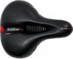 Voltano Fietszadel Met Gelpads - Zwart/Rood - Uitsparing - Zadelvering - Unisex - Incl. Gratis Zadelstrop -Fietsenwinkel 1200x971 2