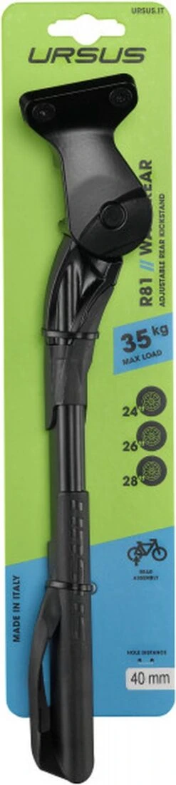 Achterstandaard Ursus Wave Met 40 Mm Plaat - Zwart -Fietsenwinkel 269x1200