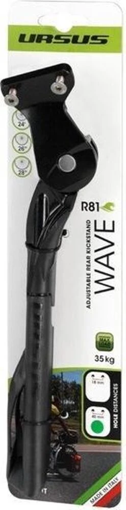 Achterstandaard Ursus Wave Met 40 Mm Plaat - Zwart -Fietsenwinkel 296x1200