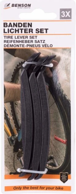 Benson Bandenlichter - Bandenlepel - 120 Mm - Kunststof - Zwart - 3 Stuks -Fietsenwinkel 469x1200