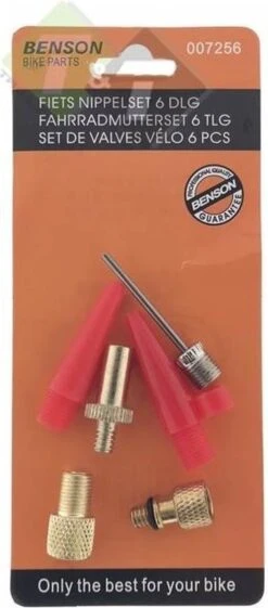 Benson Verloopnippel Set Alle Fietsventielen - Ballen - Luchtbed - 6 Delig -Fietsenwinkel 528x1200 2