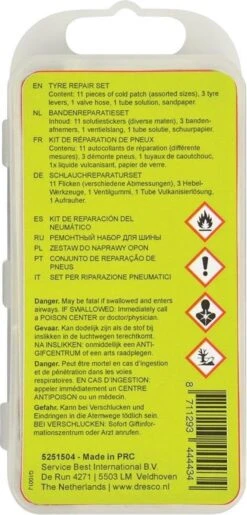 Dresco Fietsbandenreparatieset - Reparatieset Fiets - 17-delig - Wit -Fietsenwinkel 575x1200