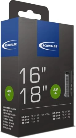 Schwalbe Binnenband - AV4 - 16 Inch X 1 3/8 - 18 X 1.35 - Auto Ventiel - 40mm -Fietsenwinkel 658x1200 3