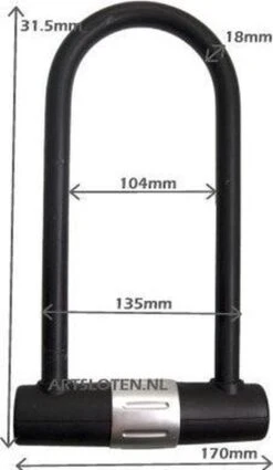Pro-tect - Beugelslot - ART4 - 32 Mm - Zwart -Fietsenwinkel 697x1200