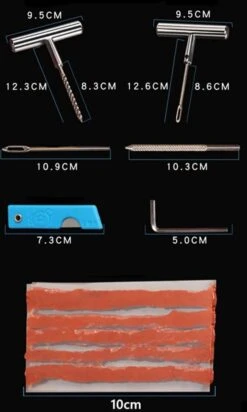 LOUZIR 11-Delige Professionele Banden Reparatie Kit- Autobanden/ Bike Emergency Repair Kit - Met Handige Opbergdoos -Fietsenwinkel 720x1200
