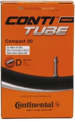 Continental Compact 20 - Binnenband Fiets - Frans Ventiel - 40 Mm - 20 X 1 1/4 - 1 3/8 - 1.75 - 2.00 -Fietsenwinkel 747x1200